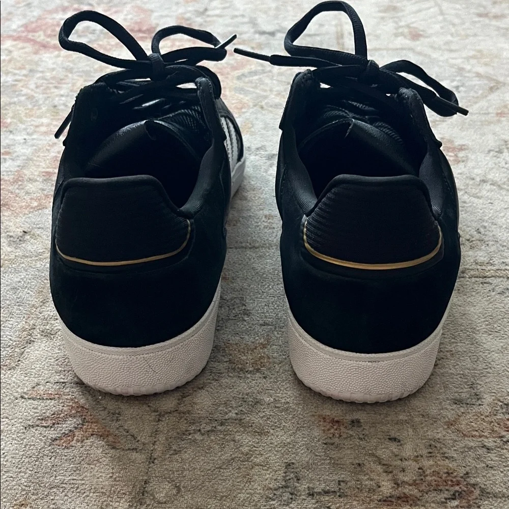 Adidas Men's Black and White Tyshawn Sneakers - Picture 4 of 8